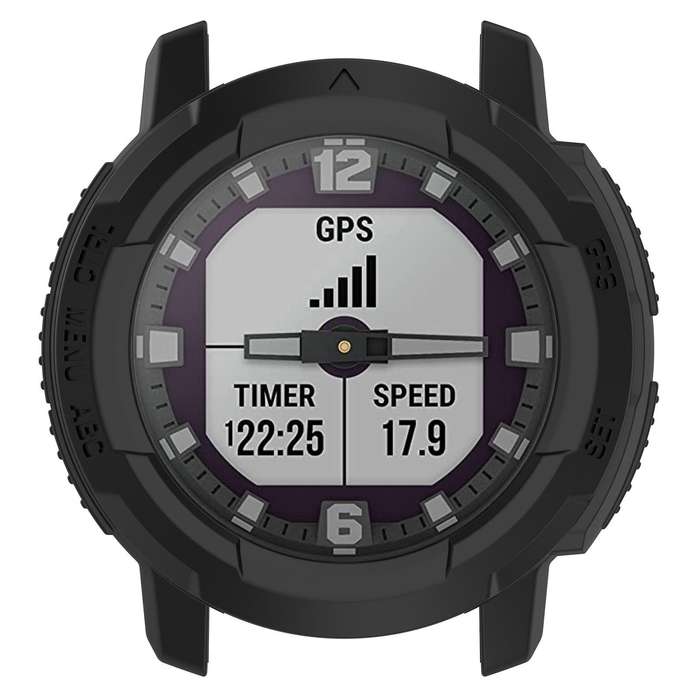 For Garmin Instinct Crossover Armor Hollow Watch Protective Case(Black)