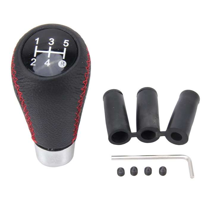 Universal 5-Speed Manual Shift Knob Manual Gear Shift Knob Stick Head Fit for All Car(Red)