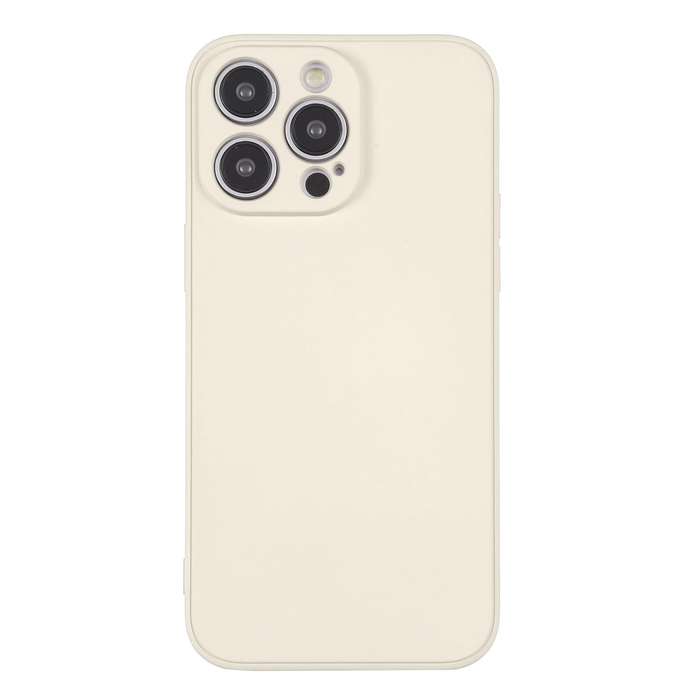 For iPhone 14 Pro Max Silicone Phone Case with Wrist Strap(White)