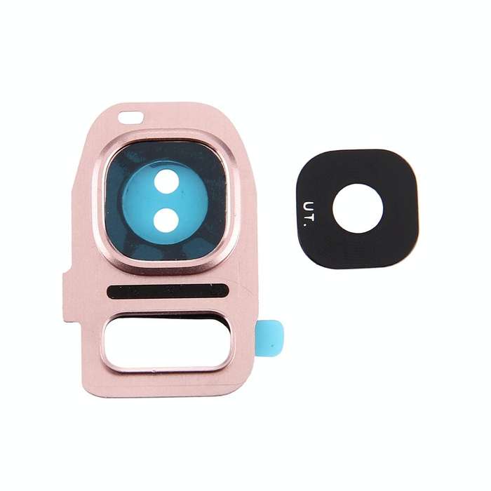 For Galaxy S7 / G930 10pcs Rear Camera Lens Cover + Flashlight Bracker (Rose Gold)