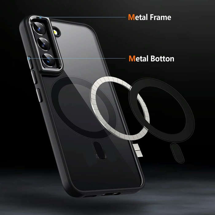 For Samsung Galaxy S22 5G Acrylic PC MagSafe Phone Case(Black)