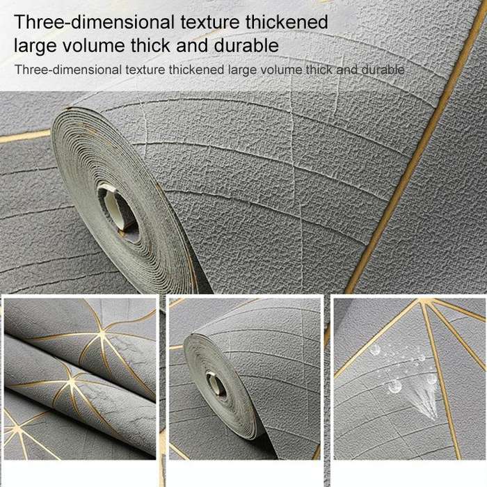 Home Geometric Wallpaper Deerskin Velvet Non-self-adhesive Thickened Wallpaper, Size:53x1000cm(La...