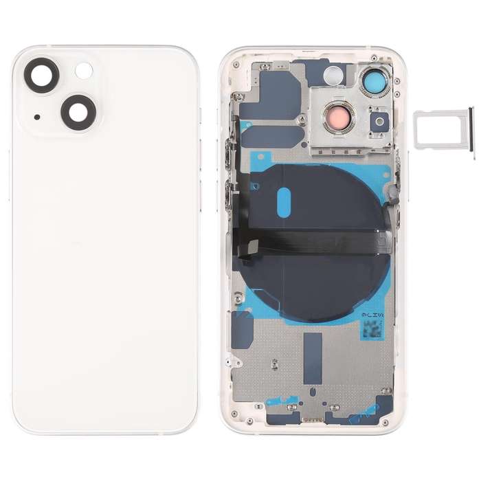For iPhone 13 mini Battery Back Cover with Side Keys & Card Tray & Power + Volume Flex Cable & Wi...