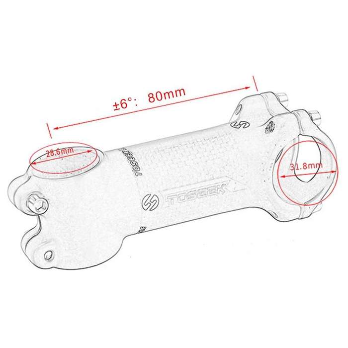 TOSEEK All Carbon Fiber 3KUD Texture Road Mountain Bike Ultra-light Handlebar Stem Riser Faucet, ...