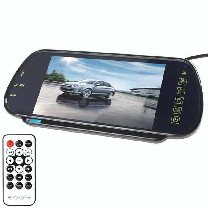 PZ-710 7.0 inch TFT LCD Car Rearview Mirror Monitor with Remote Control, Support Bluetooth / MP5 ...