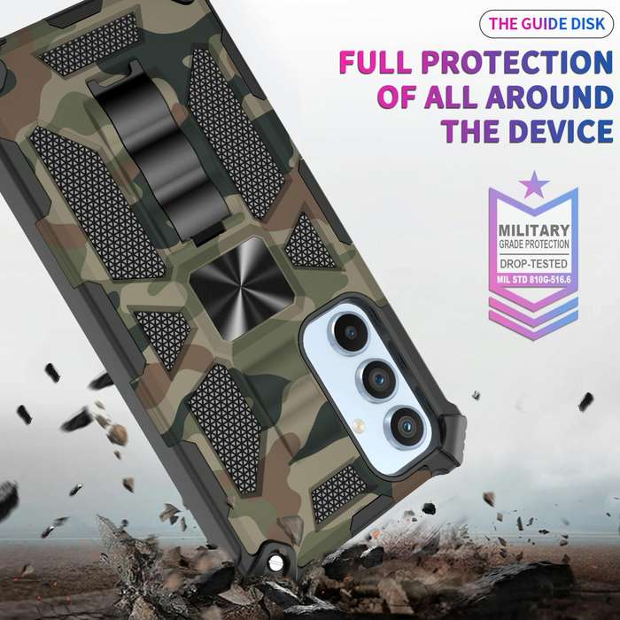 For Samsung Galaxy A54 5G Camouflage Armor Shockproof TPU + PC Magnetic Protective Phone Case wit...