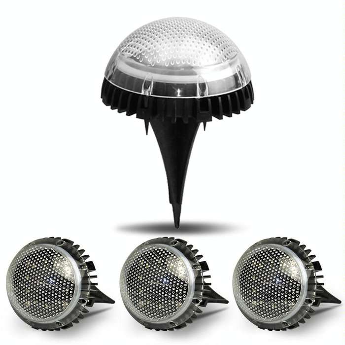 8 LEDs Solar Circular Underground Light Outdoor Waterproof Lawn Stair Light, Light Color: White L...