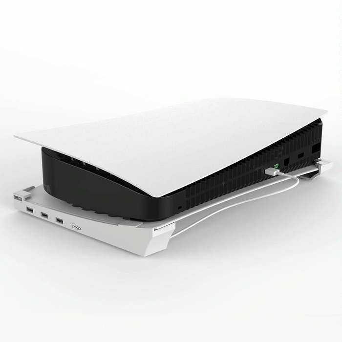For PS5 IPEGA Horizontal Stand with 4-Port USB Hub Base Holder
