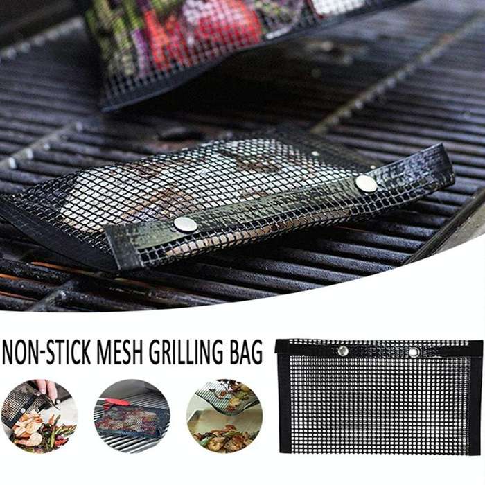 Vc005 BBQ Non-Stick Mesh Grilling Bag, Size: Black (24 x 14cm)
