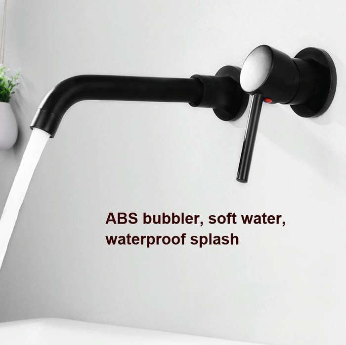 In-wall Hidden Concealed Faucet Hot and Cold Copper Mixing Valve, Specification: Black Split