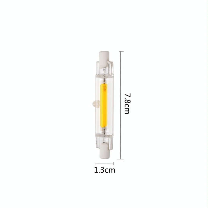 R7S 5W COB LED Lamp Bulb Glass Tube for Replace Halogen Light Spot Light,Lamp Length: 78mm, AC:22...