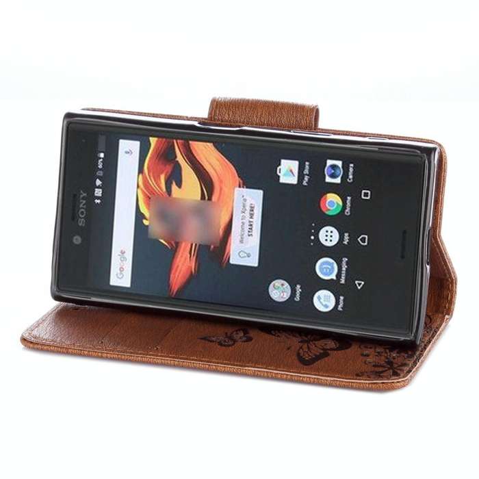 For Sony Xperia X Compact Butterflies Embossing Horizontal Flip Leather Case with Holder & Card S...