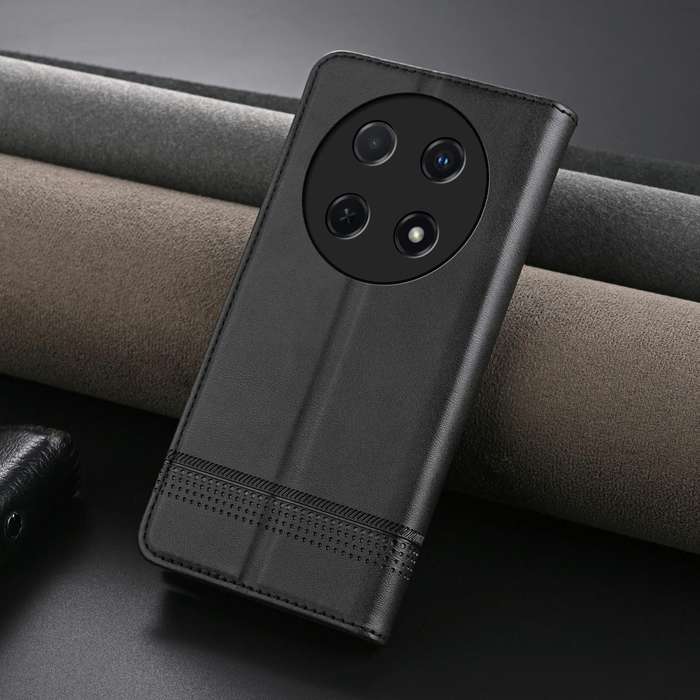 For Huawei Enjoy 70 Pro/nova 12i AZNS Magnetic Calf Texture Flip Leather Phone Case(Black)