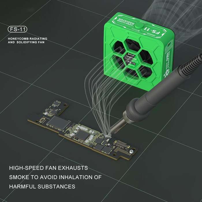 Mijing FS-11 Cooling + UV Curing + Smoke Extraction Honeycomb Radiating Fan(Black)