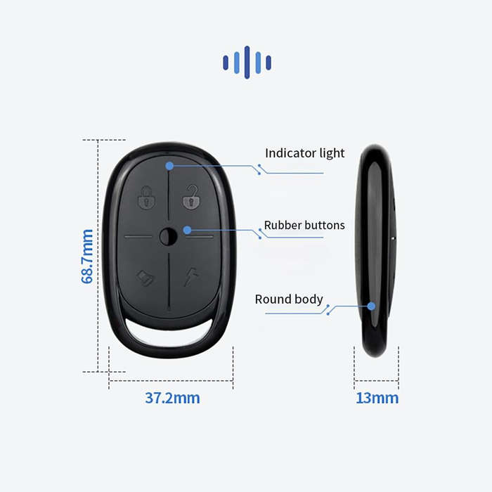 433MHZ 4 Button RF Wireless Remote Control For Light / Door / Alarm System