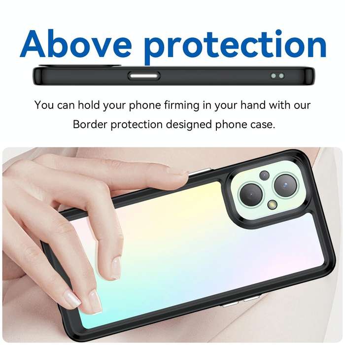 For OPPO A96 5G Colorful Series Acrylic + TPU Phone Case(Black)