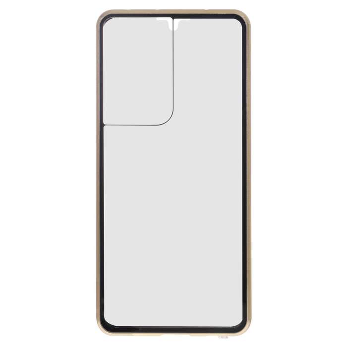 For Samsung Galaxy S21 Ultra 5G Anti-peeping Magnetic Double-sided Tempered Glass Phone Case(Gold)