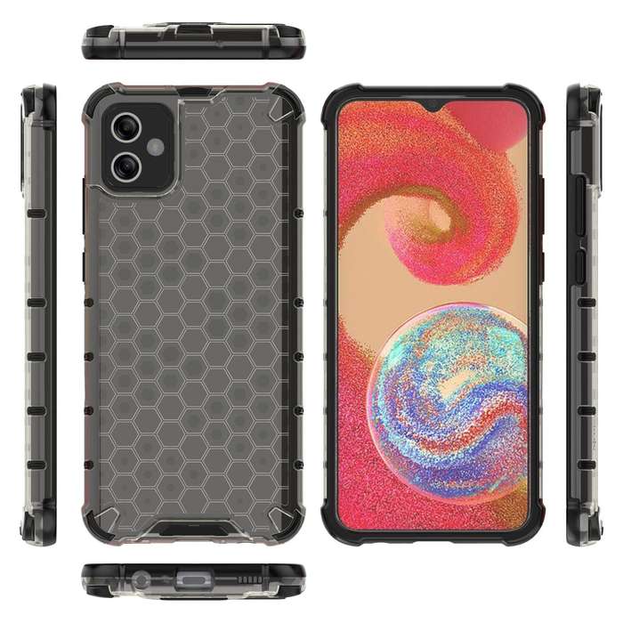 For Samsung Galaxy A04e 5G Honeycomb Shockproof Phone Case(Black)