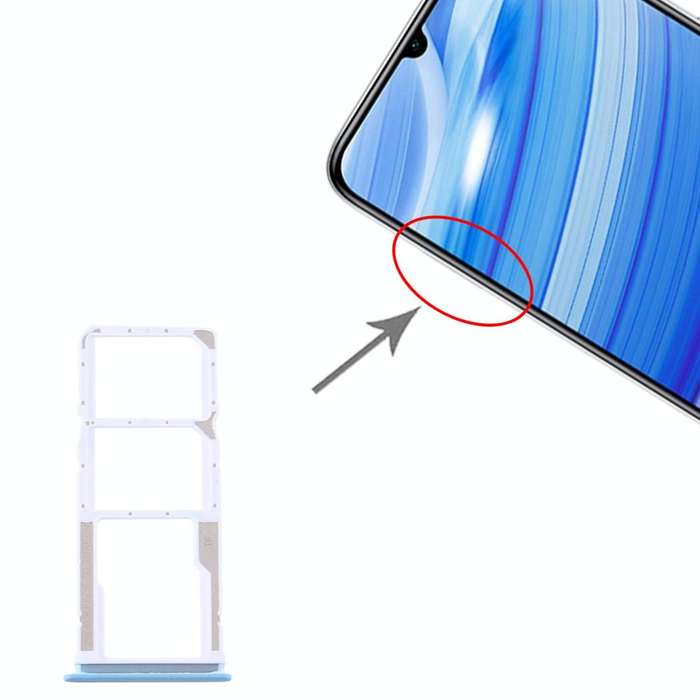 SIM Card Tray + SIM Card Tray + Micro SD Card Tray for Xiaomi Redmi 10X 4G / Redmi Note 9(White)