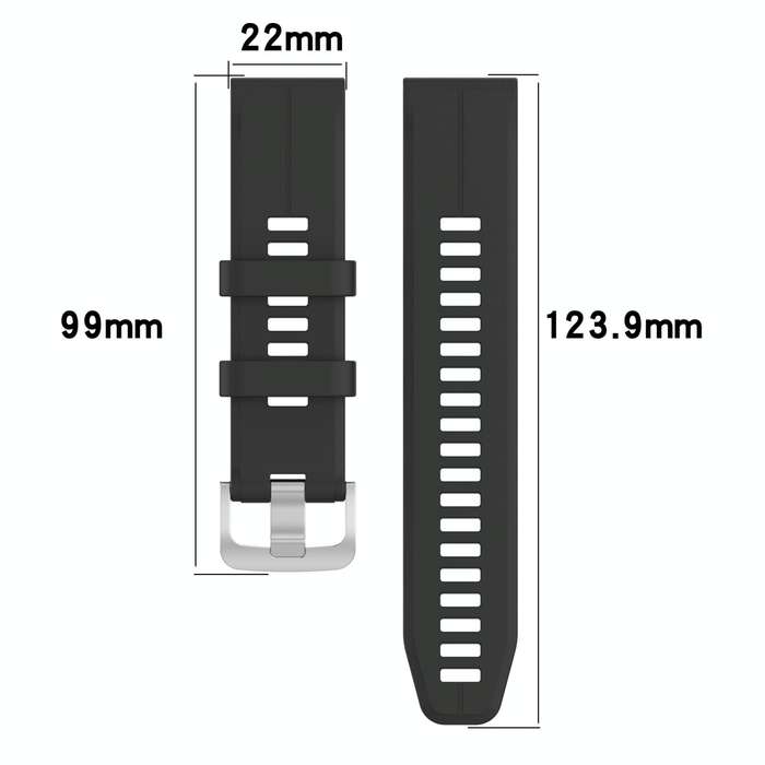 For Garmin Forerunner 745 22mm Silicone Sports Watch Band(Black)