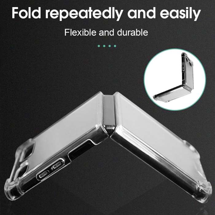 For Samsung Galaxy Z Flip / Galaxy Z Flip 5G Four-corner Airbag Shockproof Phone Case(Transparent)