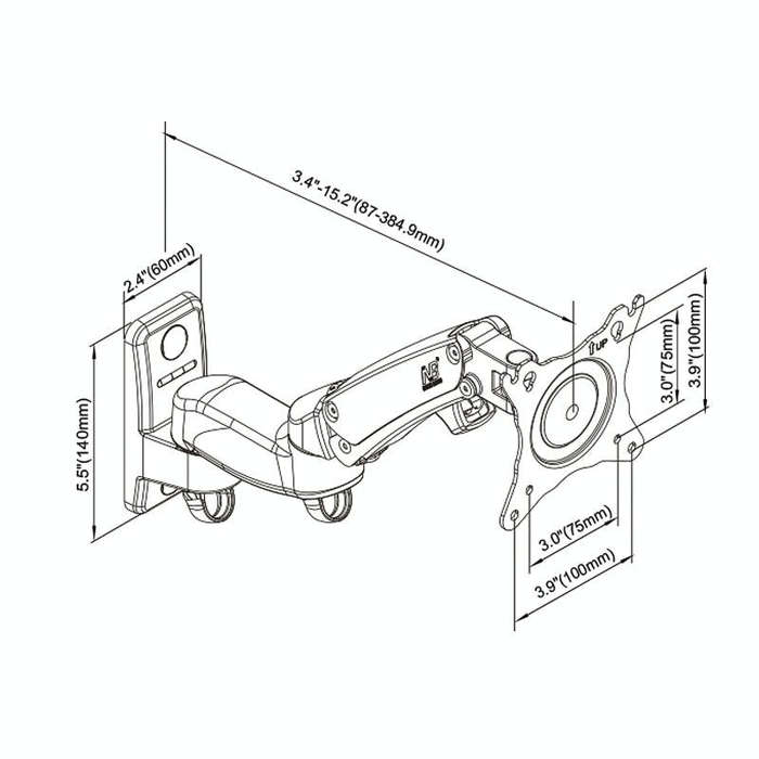 NORTH BAYOU Universal Telescopic Rotating Lifting Monitor Bracket, Model: F150 (Silver)