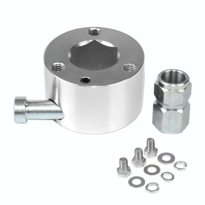 Universal Aluminum Car Steering Wheel Quick Release Disconnect Hub 3/4 inch Shaft Size(Silver)