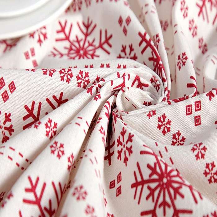 Linen Cotton Tablecloth Red Snowflakes Pattern Table Cloth Wedding Banquet Washable Table Cover T...