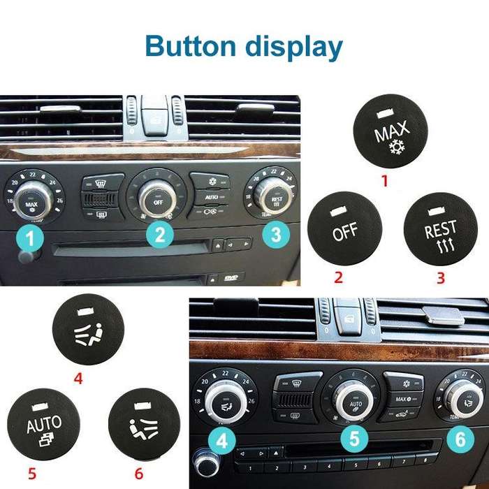 Car Air Conditioner Panel Switch Button REST Key 6131 9250 196-1 for BMW E60 2003-2010, Left Driving