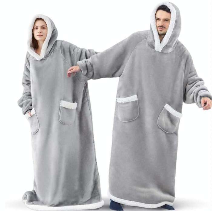 Lazy Blanket Lambswool TV Blanket Wearable Blanket, Size: Length 120CM(Mint Green)