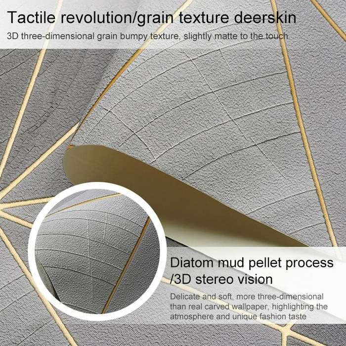 Home Geometric Wallpaper Deerskin Velvet Non-self-adhesive Thickened Wallpaper, Size:53x1000cm(La...