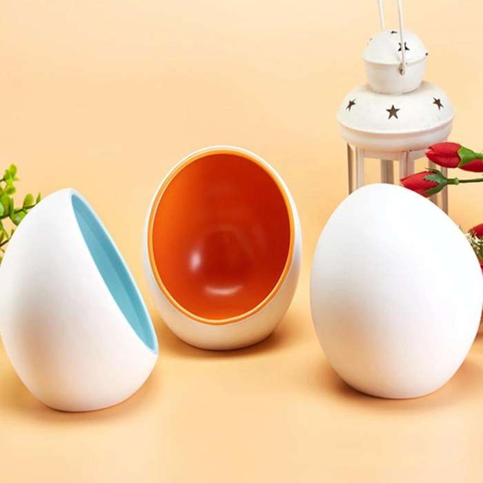 Ceramic Capsule Cat Bowl Water Bowl Pet Supplies, Size:S(Orange)