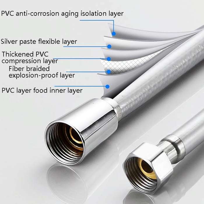 Shower Hose Water Heater Rain Shower Bathroom Stainless Steel Shower PVC Nozzle Hose, Specificati...