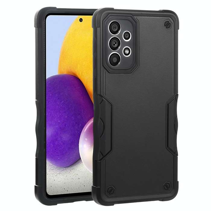 For Samsung Galaxy A73 Non-slip Armor Phone Case(Black)