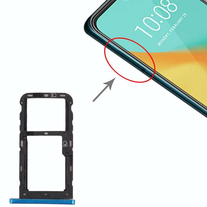 SIM Card Tray + SIM Card Tray / Micro SD Card Tray for ZTE Blade V10 Vita (Blue)