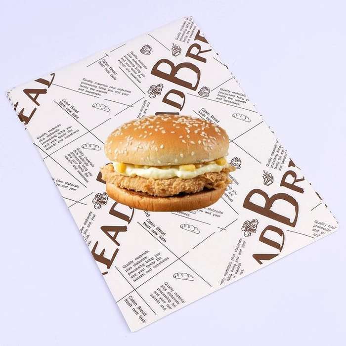 2 Packs Cake Greaseproof Paper Baking Packaging Plate Paper Hamburger Paper, Colour: Brown Pastry