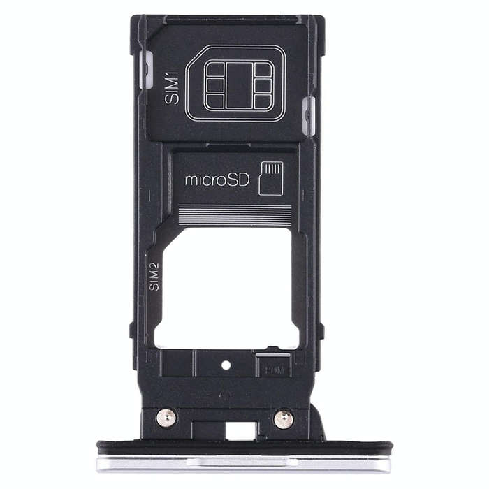 SIM Card Tray + SIM Card Tray + Micro SD Card Tray for Sony Xperia XZ2(Silver)
