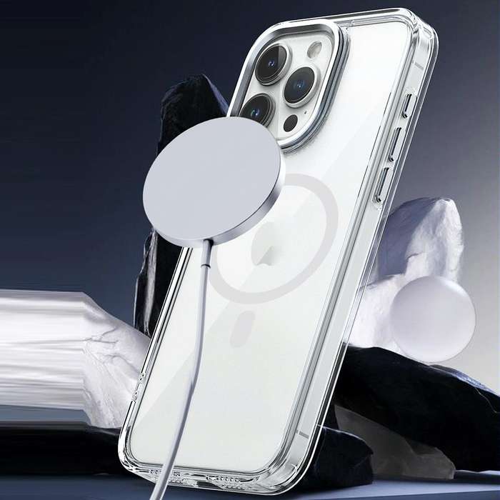 For iPhone XS Max MagSafe Magnetic Clear Phone Case(Purple)