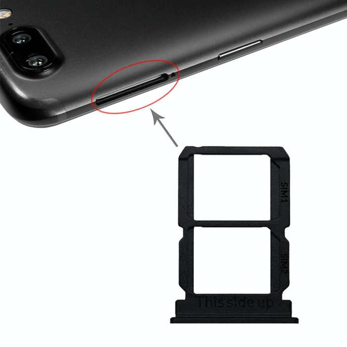 For OnePlus 5T A5010 SIM Card Tray + SIM Card Tray (Black)