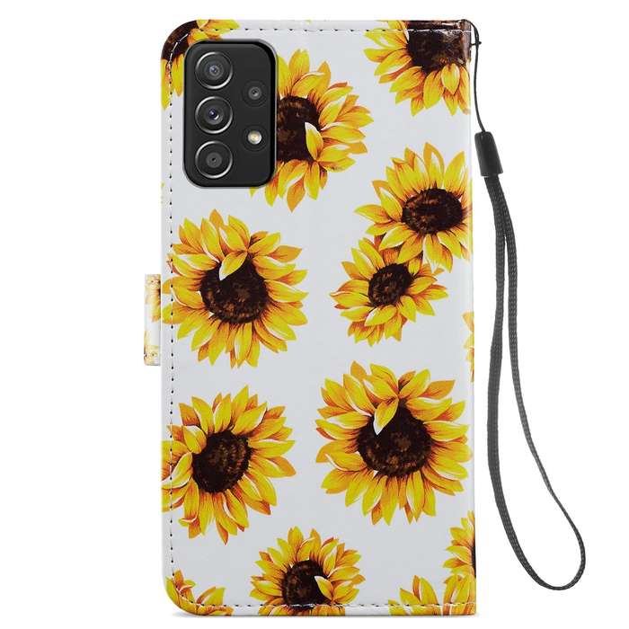 For Samsung Galaxy A53 5G Painted Pattern Horizontal Flip Leather Phone Case(Sunflower)
