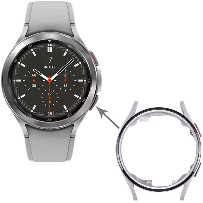 Original LCD Screen Frame Bezel Plate For Samsung Galaxy Watch4 40mm SM-R860 R865(Silver)