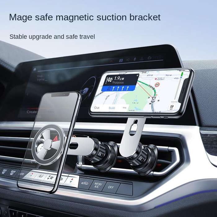 F73 MagSafe Magnetic Suction 360 Degree Rotating Car Phone Holder (Black)