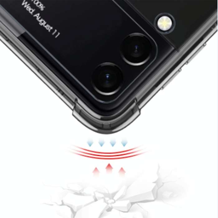 For Samsung Galaxy Z Flip4 GKK Airbag Protective Phone Case with Ring(Black)