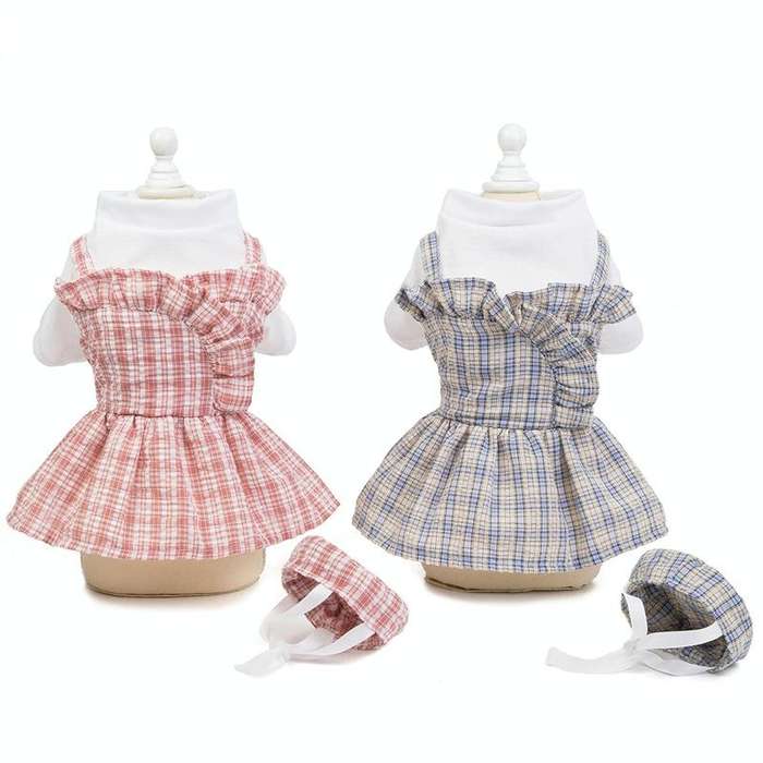 Pet Clothes Dog Dress Summer Thin Uniform Skirt, Size: M(Pink)