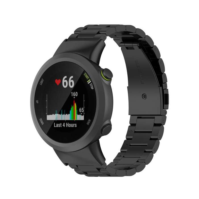 For Garmin Forerunner 45 / 45S / Swim 2 Universal Three Beads Stainless Steel Watch Band(Black)