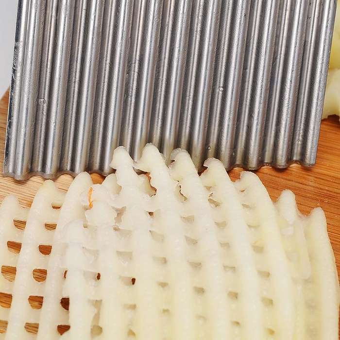 French Fries Cut Stainless Steel Saw Blade Serrated Cutter Fruit and Vegetable Tools Wave Knife K...