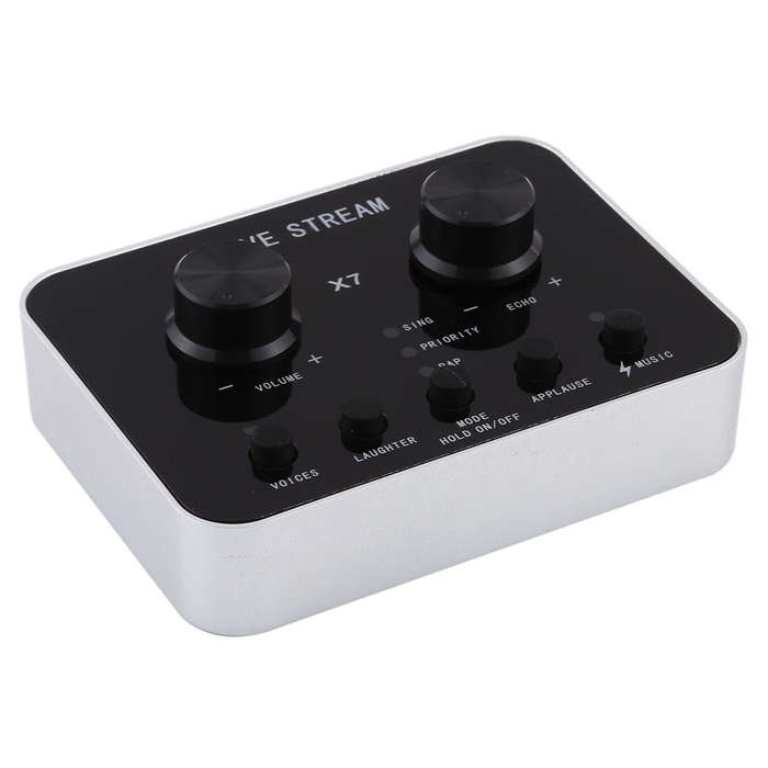X7 Live Broadcast Audio USB Headset Microphone Webcast Entertainment Streamer Sound Card for Phon...
