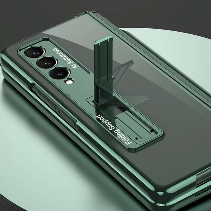 For Samsung Galaxy Z Fold3 5G GKK Magnetic Fold Hinge Shockproof Phone Case with Pen Slots(Black)
