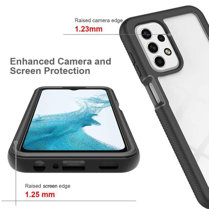 For Samsung Galaxy A23 4G Starry Sky Solid Color Series Shockproof PC + TPU Phone Case(Purple)