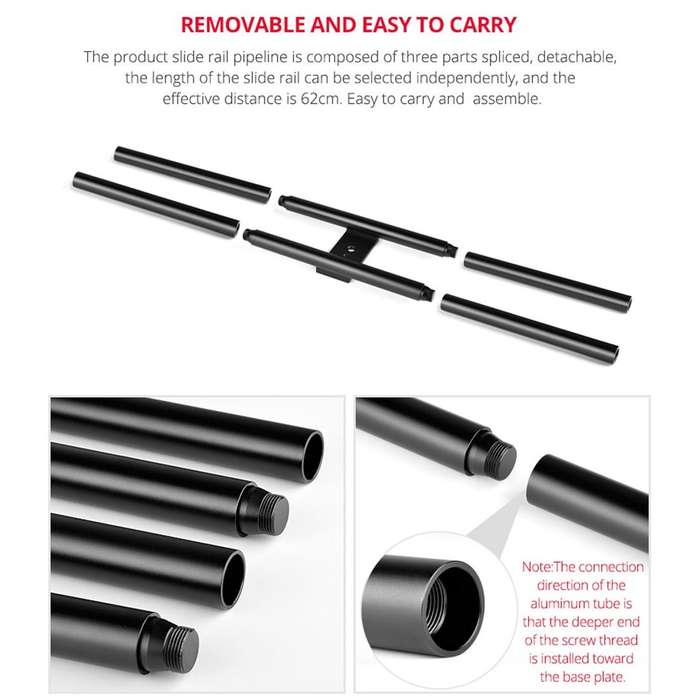 YELANGU YLG0119A 60cm Splicing Slide Rail Track + Trolley Rail Buckle for SLR Cameras / Video Cam...